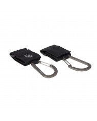 Attaches poussette avec mousqueton (lot de 2), Noir