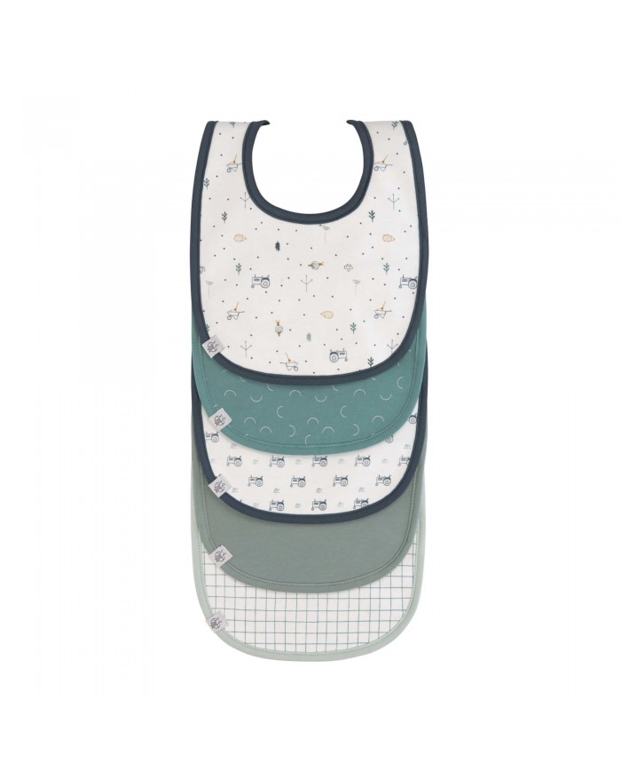 Lot de 5 bavoirs éponge Garden Explorer Tracteur