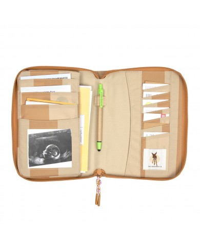 Pochette carnet de santé, Beige/Camel
