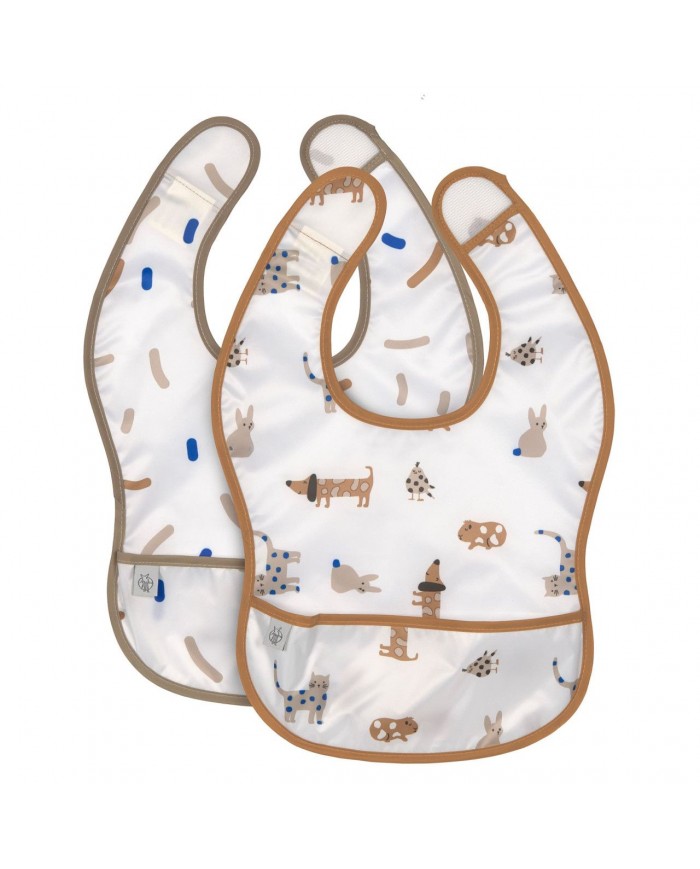 Bavoirs avec poche (Lot de 2), Little Mateys royal bleu
