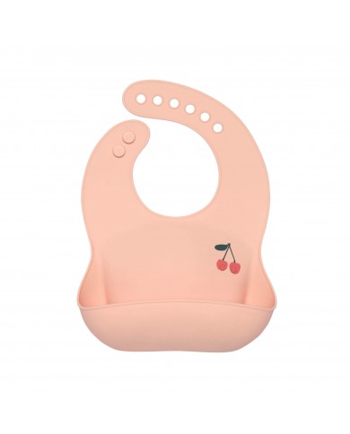 Bavoir en silicone - Happy Fruits, Cerise