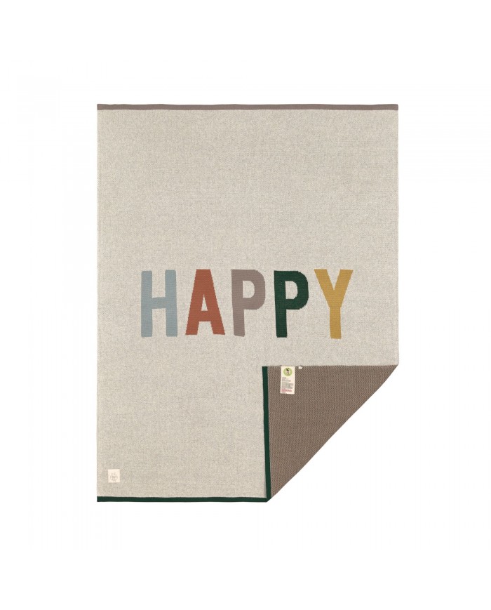 Couverture 80x100 cm - Coton Bio, Happy nature