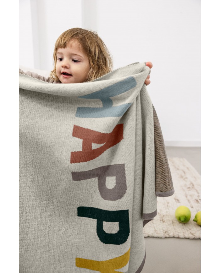 Couverture 80x100 cm - Coton Bio, Happy nature