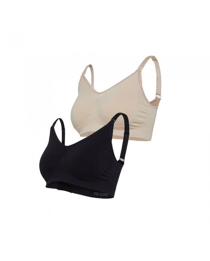 Lot de 2 soutien-gorge de grossesse et allaitement Noir/Honey - L