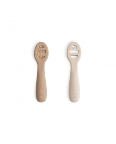 Lot de 2 cuillères sensorielles en silicone Natural / Shifting Sand