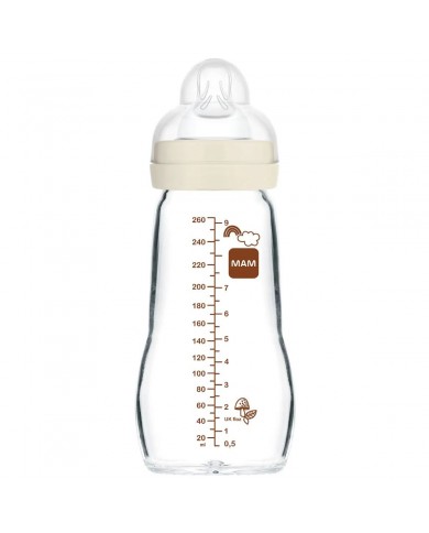 Biberon en verre 260 ml - 2mois+ - Matt linen