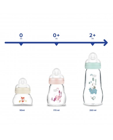 Biberon en verre 260 ml - 2mois+ - Matt Sage