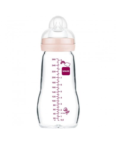 Biberon en verre 260 ml - 2mois+ - Matt Blush