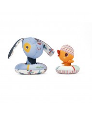 Jouets de bain flottants - Jules le chien et son canard avec bouées