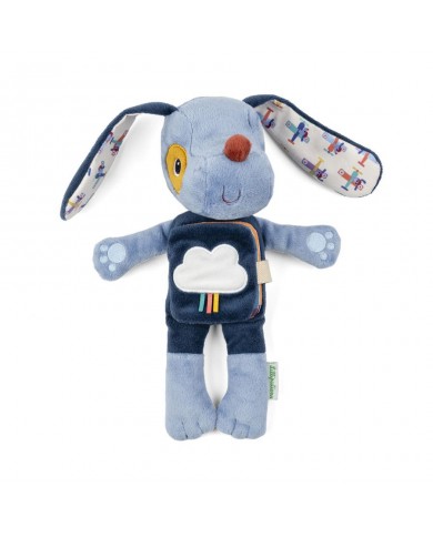 Peluche phosphorescente et livre en tissu Jules le chien