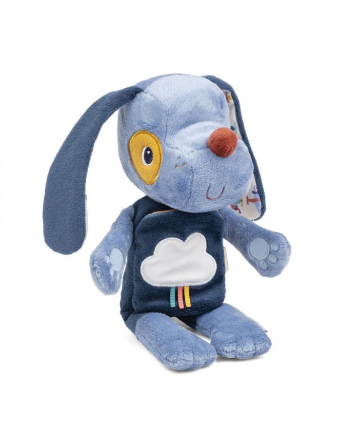 Peluche phosphorescente et livre en tissu Jules le chien