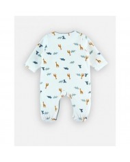 Pyjama dinosaure en velours, blanc/bleu