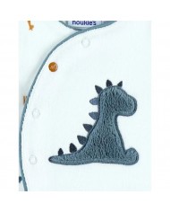 Pyjama dinosaure en velours, blanc/bleu