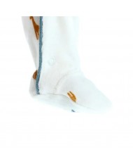 Pyjama dinosaure en velours, blanc/bleu