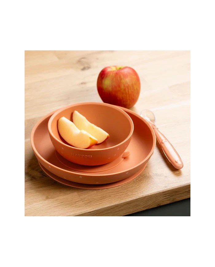 Set Repas Silicone 3 pièces - Terracotta
