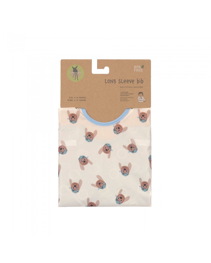 Bavoirs manches longues avec poche (2pcs) - Tiny Team, Chien