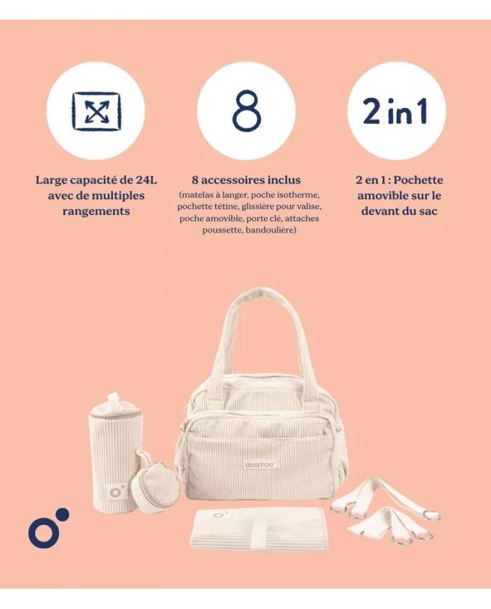 Sac à langer Fluffy - Corduroy Sand