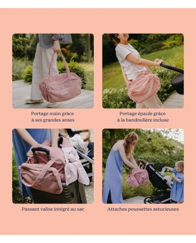 Sac à langer Fluffy - Corduroy Pink