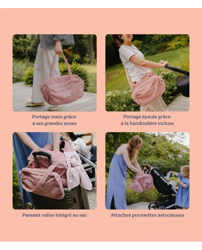Sac à langer Fluffy - Corduroy Pink