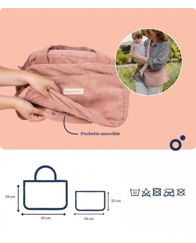 Sac à langer Fluffy - Corduroy Pink