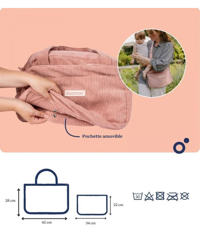 Sac à langer Fluffy - Corduroy Pink