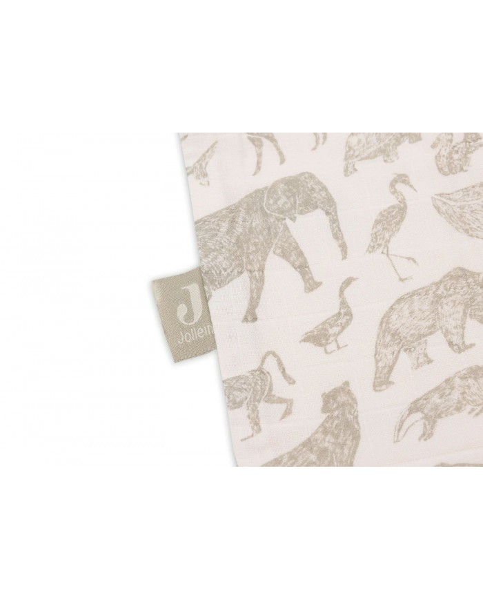 Gigoteuse 70 cm - Gaze de Coton - Animals Olive green