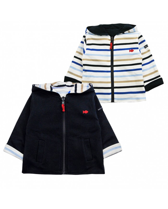 Gilet à capuche réversible - Soumarin - Navy