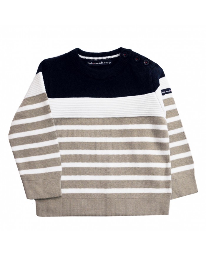 Pull - Chocapic - Grège/Blanc