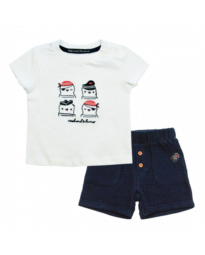 Ensemble T-shirt + Short - Boregard - Blanc