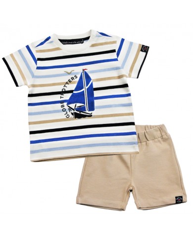 Ensemble T-shirt + Short - Odyssee - Multico Grège