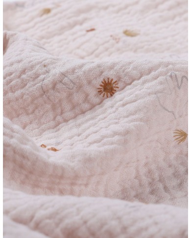 Lot de 3 tétras 70x70cm, mousseline - Beige / blanc