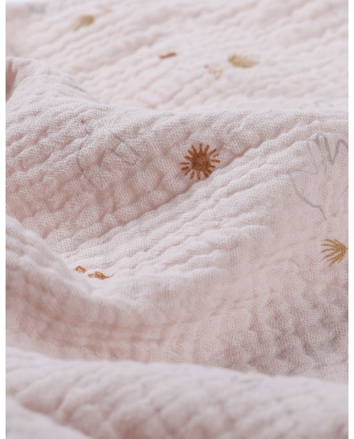 Lot de 3 tétras 70x70cm, mousseline - Beige / blanc