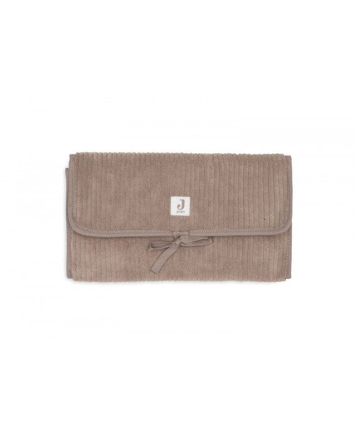 Tapis à Langer nomade avec poches Cloudy Rib - Milky Coffee