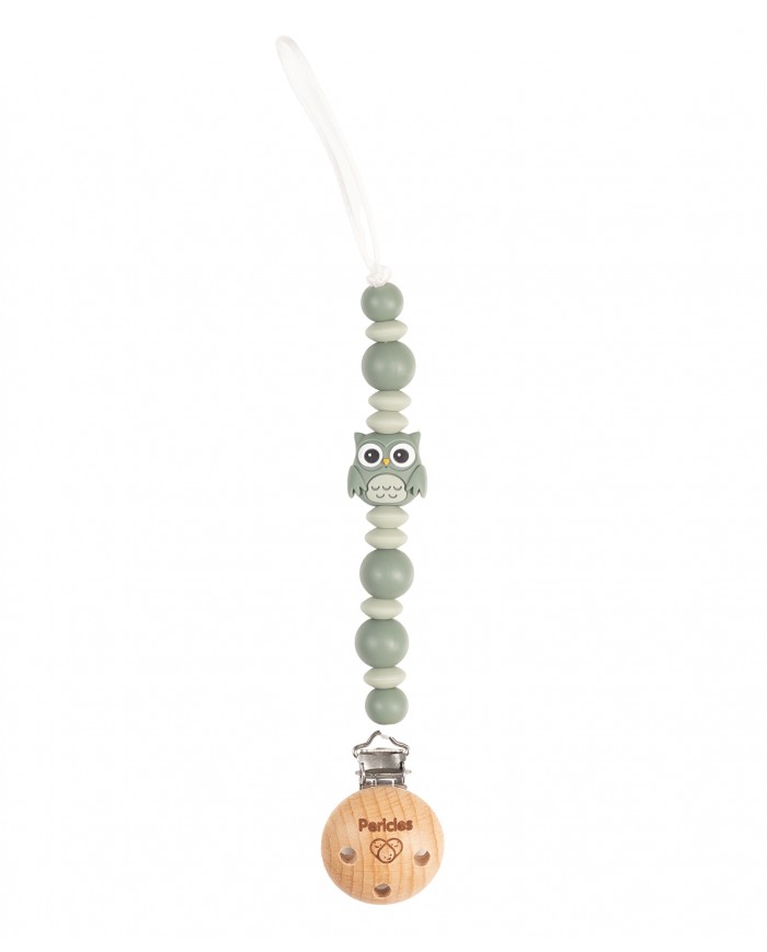 Attache sucette owl green