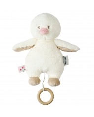 Peluche musicale Fanfan - petit canard - 30 cm - Blanc cassé