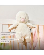Peluche musicale Fanfan - petit canard - 30 cm - Blanc cassé