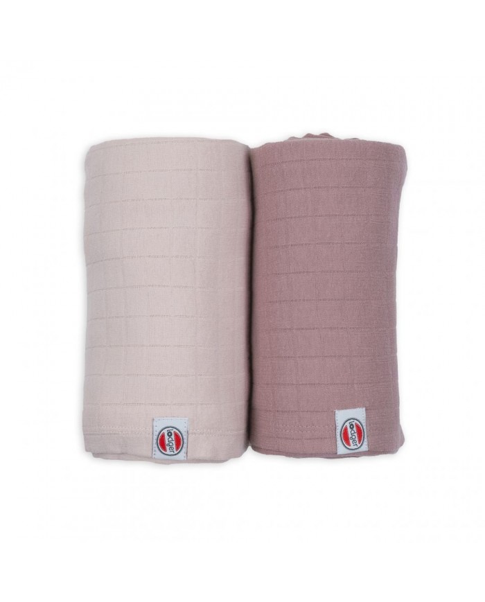 Lot de 2 tétras 110x110 cm - Powder/Rose
