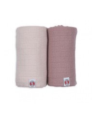 Lot de 2 tétras 110x110 cm - Powder/Rose
