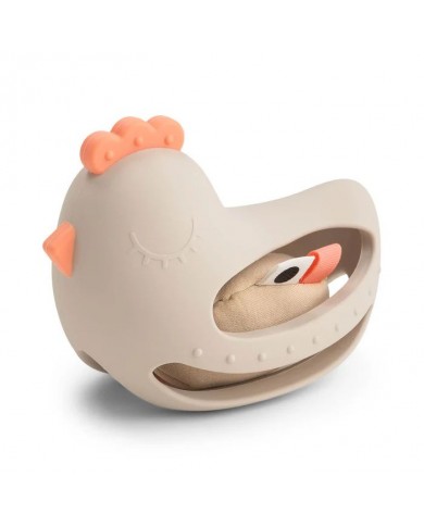 Jouet de préhension et de dentition avec hochet - Clucky - Sand