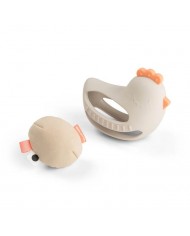 Jouet de préhension et de dentition avec hochet - Clucky - Sand