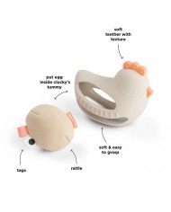 Jouet de préhension et de dentition avec hochet - Clucky - Sand