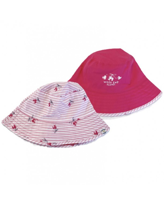 Bob réversible - Memphis - Fine Stripe Candy/Griotte