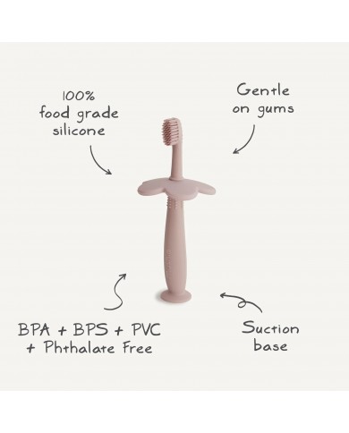 Brosse à dents silicone à ventouse - Blush
