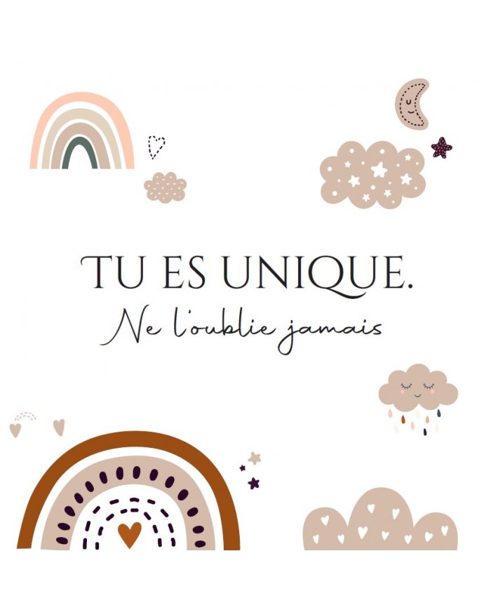 Cadre à poser - 10 x 10 cm - "Tu es unique ..."