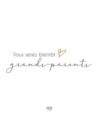 Cadre à poser - 10 x 10 cm - "Bientôt grands-parents"