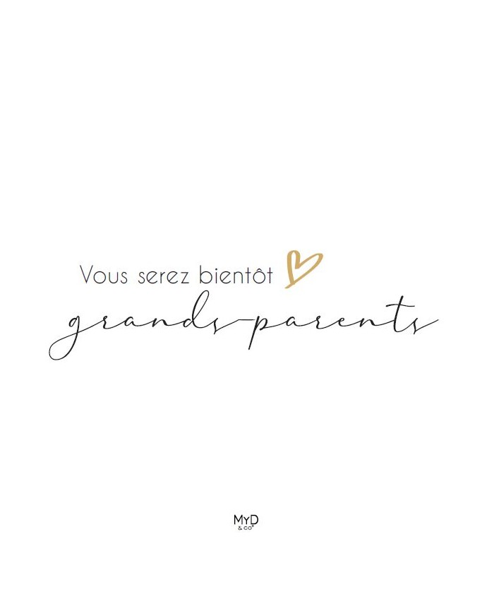 Cadre à poser - 10 x 10 cm - "Bientôt grands-parents"