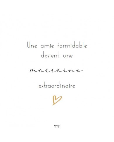 Cadre à poser - 10 x 10 cm - "Une amie devient marraine"