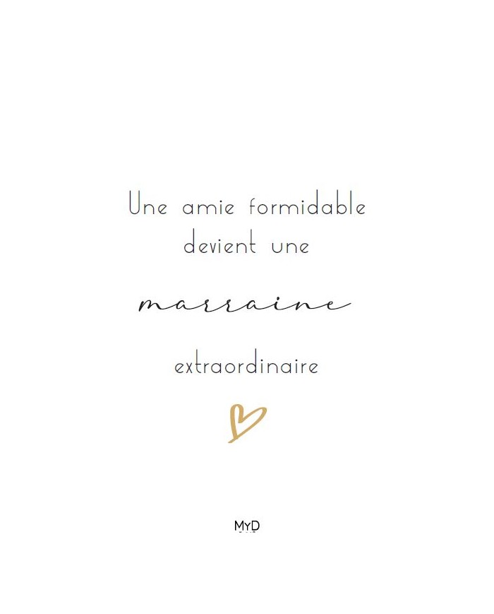 Cadre à poser - 10 x 10 cm - "Une amie devient marraine"