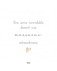 Cadre à poser - 10 x 10 cm - "Une soeur devient marraine"