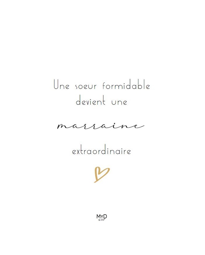 Cadre à poser - 10 x 10 cm - "Une soeur devient marraine"